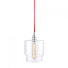 Longis IV lampa wisząca 1x60W E27 230V transparentna + czerwony przewód